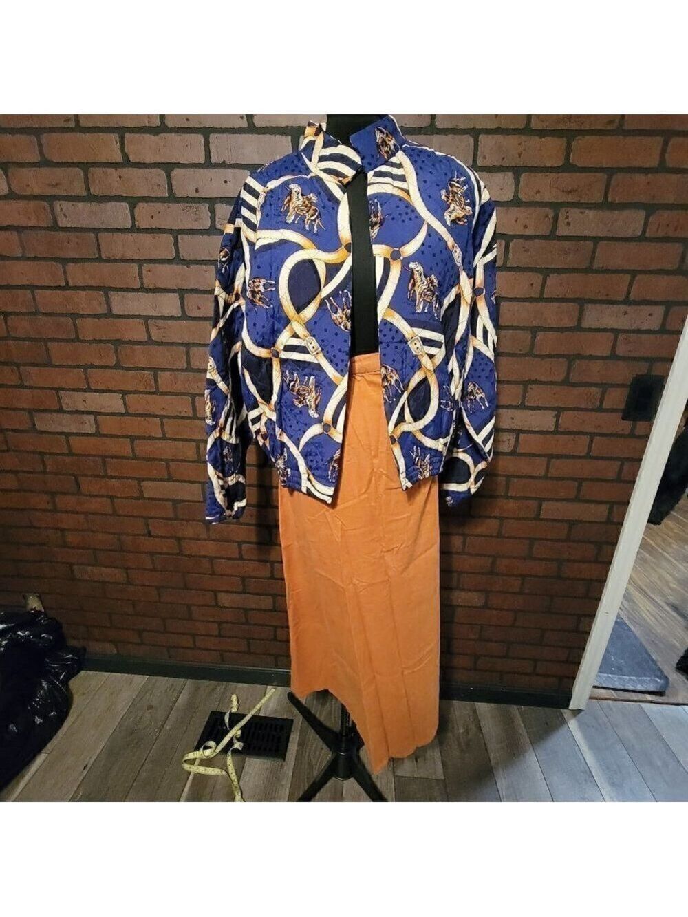 Vintage Custom Made Quilted Jacket and Corduroy Skirt